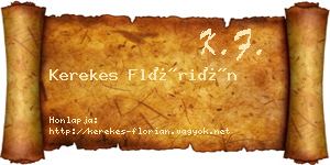 Kerekes Flórián névjegykártya